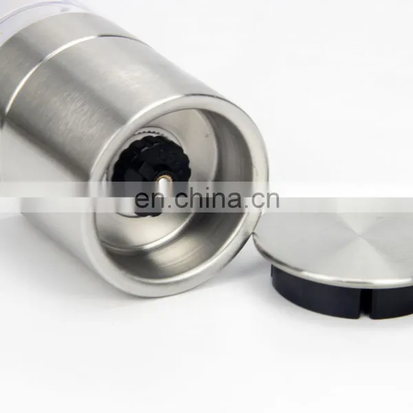 2 in 1 Stainless Steel With Adjustable Ceramic Grinding Mechanism Clear Acrylic Body Salt And Pepper Grinder photo-5