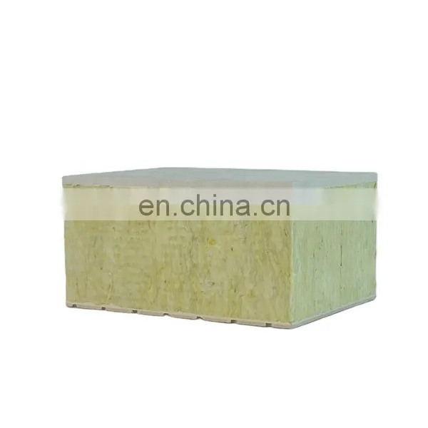 Insulated Soundproof Sound Absorption Fireproof Interlocking Exterior Corrugated Rock Wool Sandwich Wall Panels Board