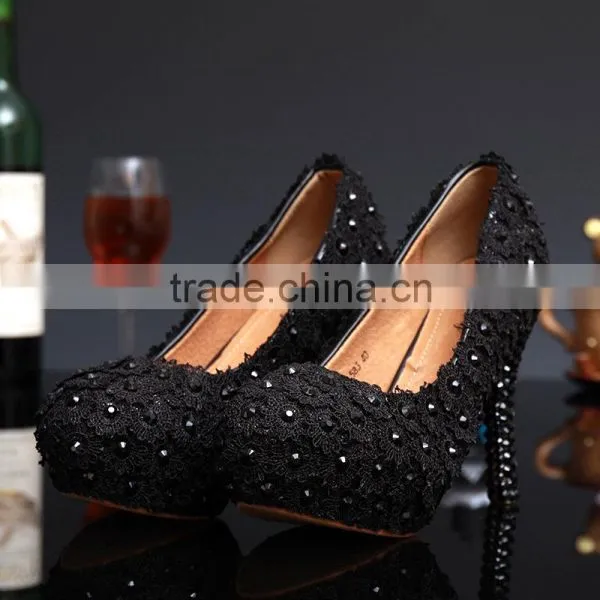C71578A Lace up 12cm High Heels Women Bridal Wedding Shoes Women Prom Shoes photo-5