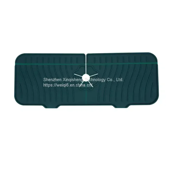 Amazon Top Seller Silicone Faucet Water Mat Sink Splash Guard Counter Top Silicone Water Guard Kitchen Drying Sink Pad photo-4