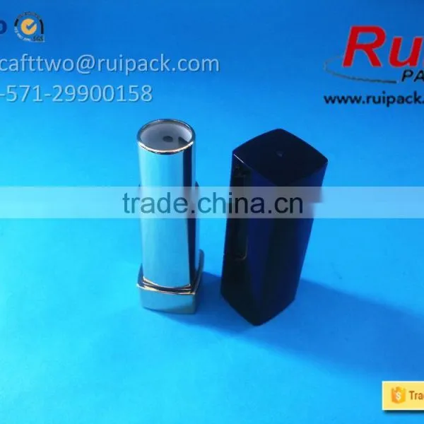 Black Square Lipstick Tube With All Cover Cap, Sqaure Lip Stick Tube With Gold Inner photo-3