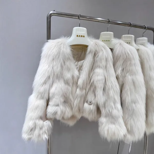 Jiajia Fur "Ink Flavor" Fox Fur Jacket Short Young Sweat Clothes photo-2