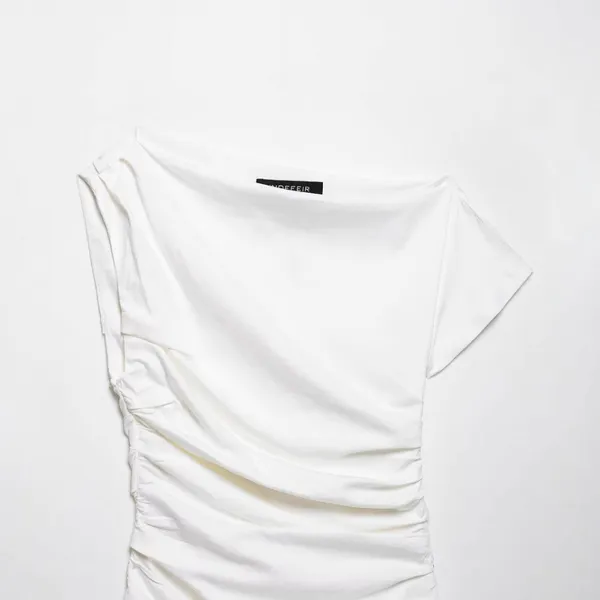 2025 New European and American Fashion Simple and Skinny Fold Short Dress photo-2