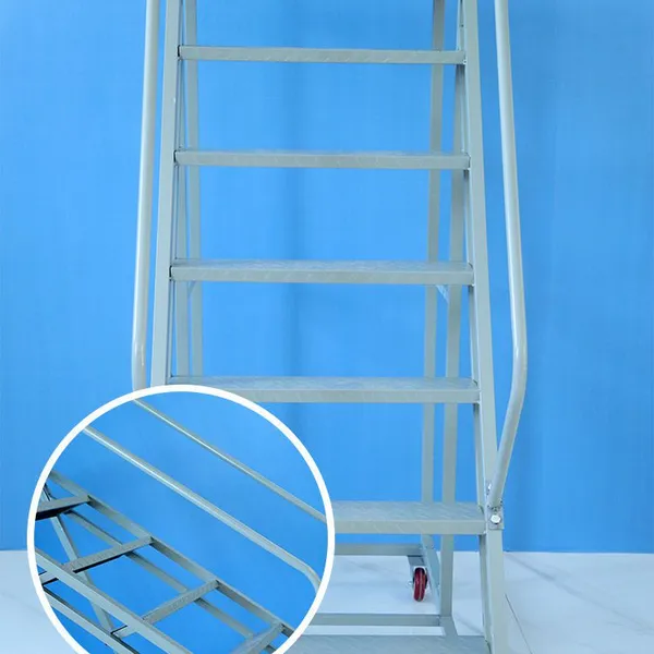 Warehouse Climbing Car Supermarket Mobile Platform With Fence Take Goods Climbing Ladder Warehouse Pulley Can be Moved photo-3