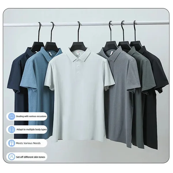 Custom Ice Silk Quick-Dry Seamless Polo Shirts | Collared T-Shirts | Wholesale & Customizable Quick-Dry Promotional Cultural Shirts Supply photo-5