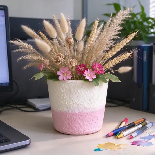 3mm Thick Paintable Molded Pulp Planter, Biodegradable Fiber Pot for Creative Craft Painting