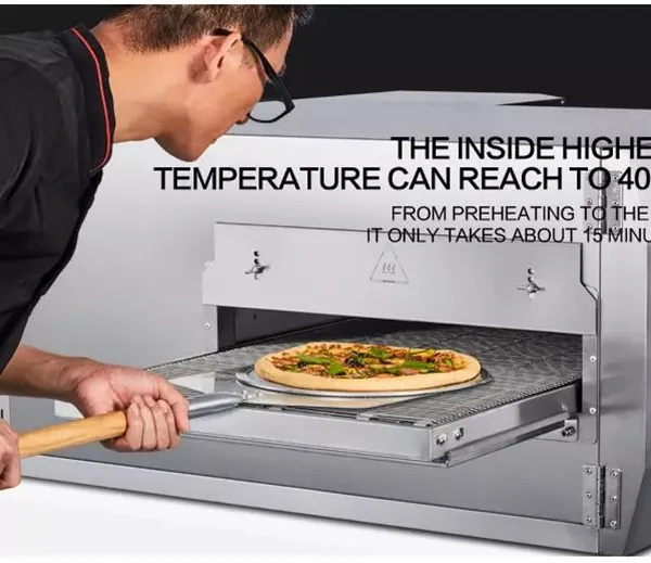 Mo-Qdmech Conveyor Pizza Oven MH081 400C High Temperature 3D Hot Air Circulation Microcomputer Control Energy Saving