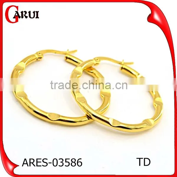 Fashion Jewellery Big Hoop Simple Gold Earring Designs for Women photo-3