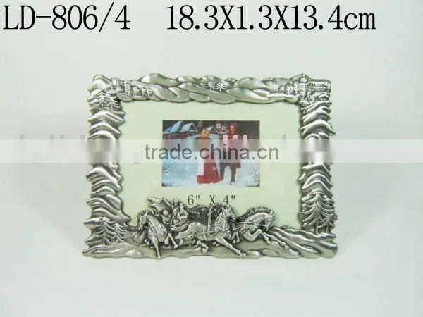 Classic Rectangular Pewter-plated Alloy Photo Frame