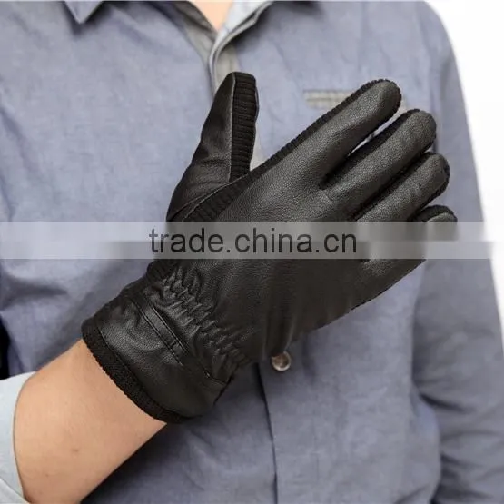 Buckskins Leather Gloves, Fall and Winter Warm Velvet Fashion Line Cycling Gloves, Full Finger Cycling Gloves photo-2