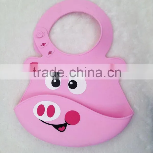 2016 New Cute Animal Patterns Non-toxic Soft Silicone Waterproof Baby Bibs photo-2