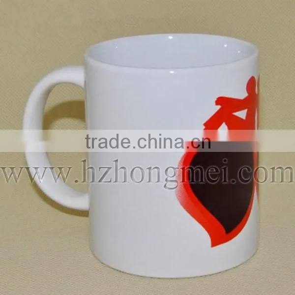 DIY 2015 New High Quality 11oz Ceramic Sublimation Color Changing Mugs Heart Shape Logo Cup photo-5