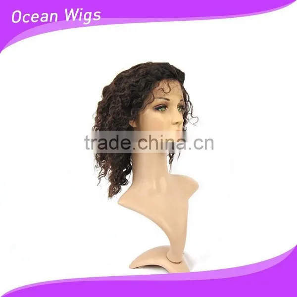 Human Hair Front Lace Wig, Deep Wave,12", Natural Color photo-2