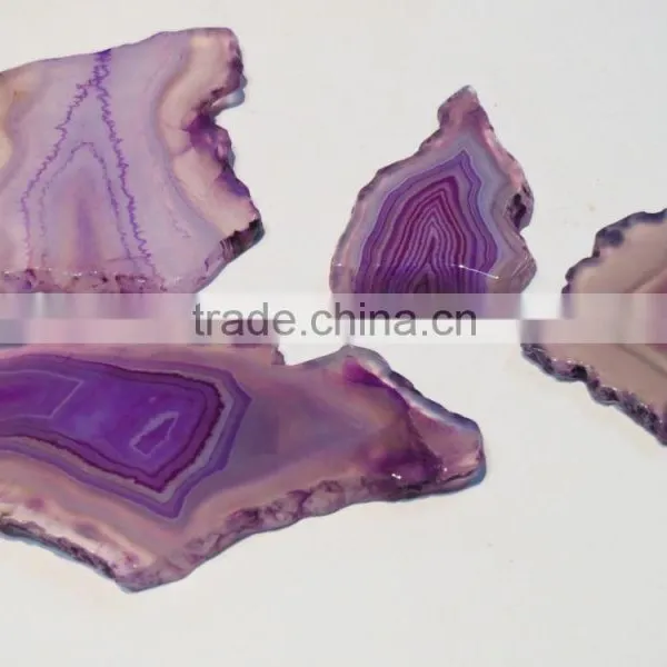 Lavender Purple Agate Stone Slices Loose Gemstone photo-3