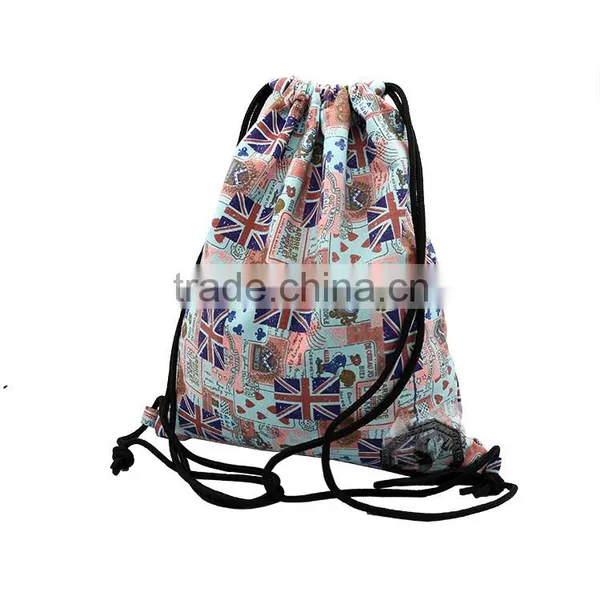 Customized Printing Canvas Backpack Drawstring Bag, Shopping Bag With Handle photo-5