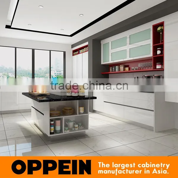 2016 New Kitchen Cabinets White HPL and Red Lacquer For Modular Kitchen Cabinets photo-5