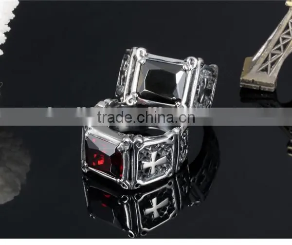 Zircon Jewelry for Men Popular 2016 Stainless Steel Middle Finger Ring photo-5