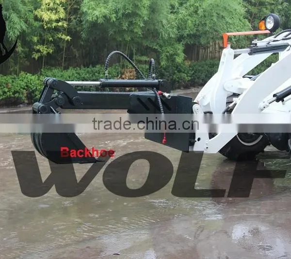 Wheel Loader With Backhoe Bucket, Digging Bucket
