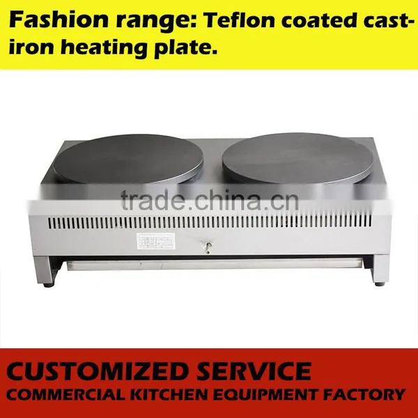 Hot Sale Crepe Machine With Drawer/Stainless Steel Gas Crepe Maker/2 Head Pancake Maker photo-3