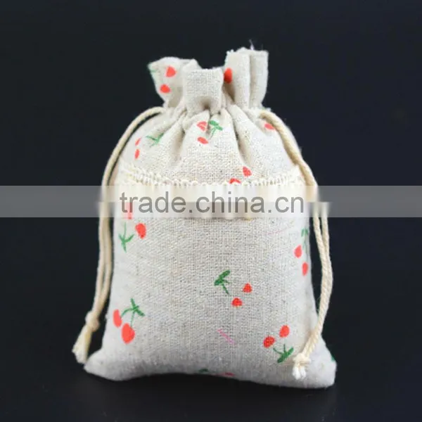 New Design Small Flowers Jute Drawstrings Bag China Factory photo-5