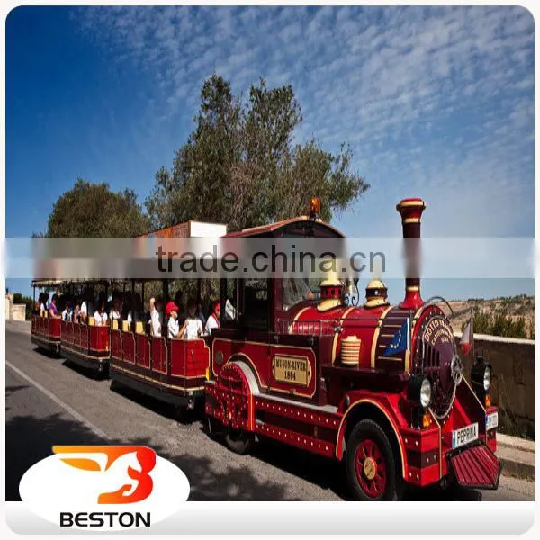 Factory Direct High Quality Amusement Park Rides Diesel Trackless Tourist Train for Sale With Different Colors photo-5