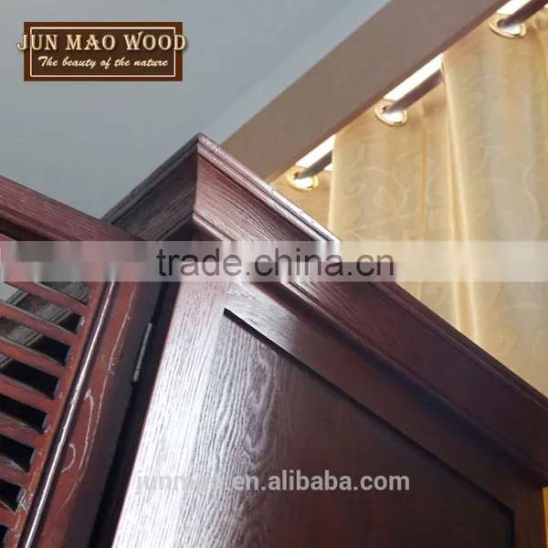 Solid Wooden Design Four Shutters Cabinet Oak Wall Wardrobes Bedroom photo-6