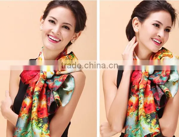 Wholesale Beauty Spring Autumn 12mm TWILL Long Silk Scarf/ Silk Scarves / Kerchief /headband/hijab photo-2