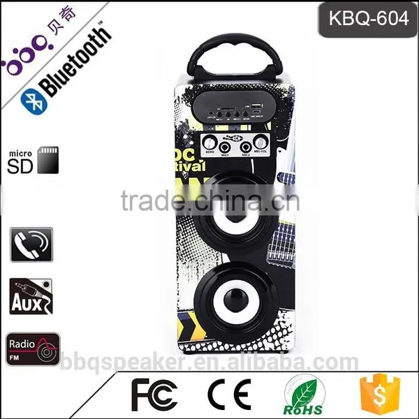 BBQ KBQ-604 10W 1200mAh Battery Dual 3 Inch Subwoofer Mini Portable Karaoke Player Bluetooth Karaoke Speaker System photo-4