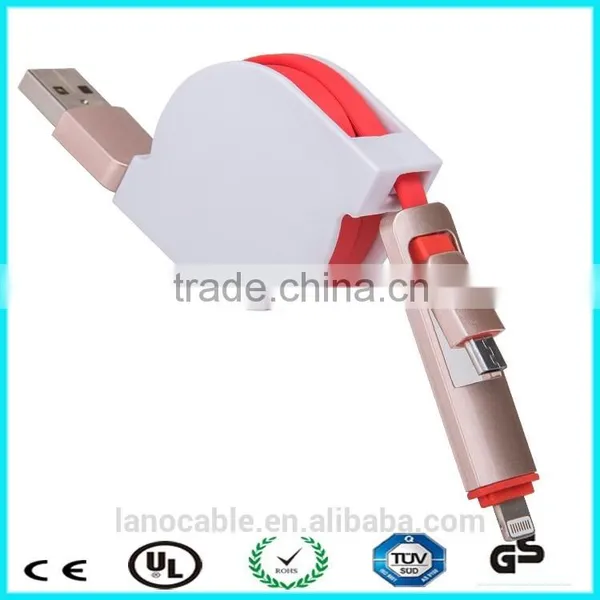 Logo Custom 2 in 1 Retractable USB Charging Cable photo-4