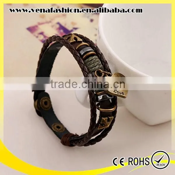 Snap Heart Boys Imitation Leather Bracelet Factory photo-3