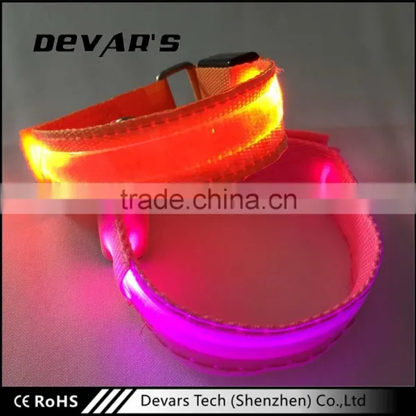 China Factory Stock Sale Led Fitness Led Nylonarmband Flashing Safety Light photo-2
