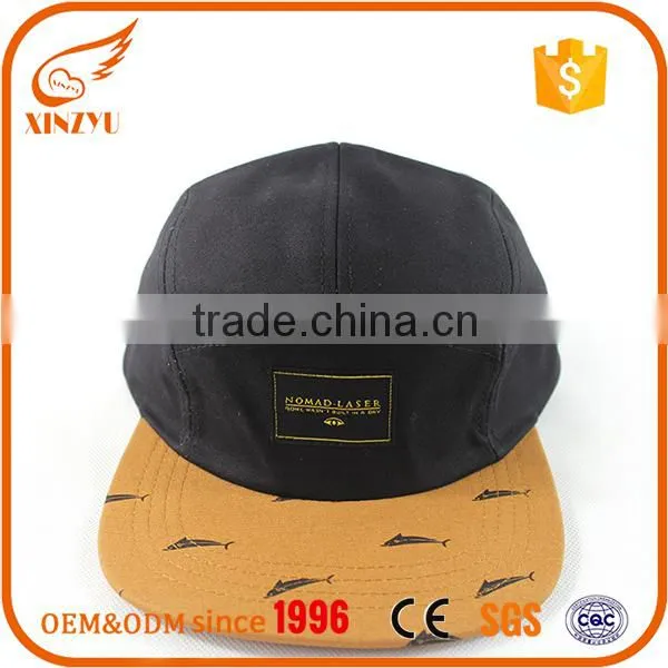 2016 Wholesale Printed 5 Panel Snapback Cap Custom Cheap Flat Bill Hats Unisex photo-3