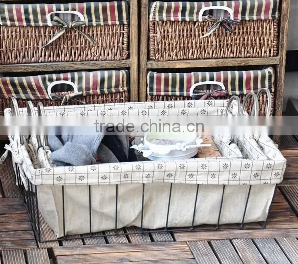 Home Nothions Storage Cotton Rope Basket With Iron Iron Frame photo-2