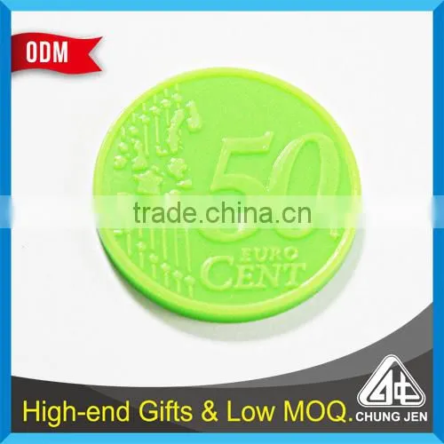 Best Selling Custom Embossed Supermarket Trolley Plastic Caddy Coin photo-3