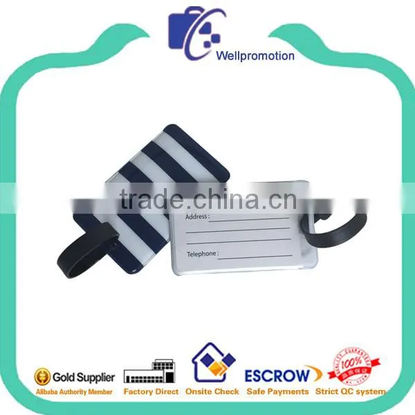 Wholesale Promotional Custom Shape Luggage Tag With Stripes
