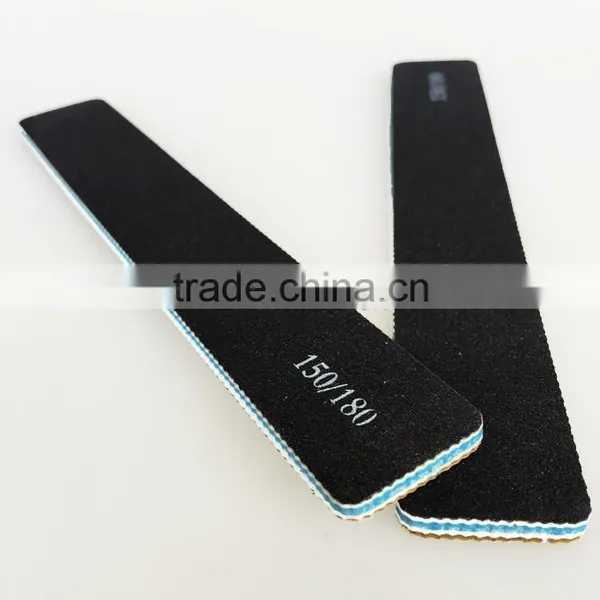 Korean Quality Custom Personalized Black Double Side Nail File With Grit of 150/180 Sponge Nail Buffer Manicure Tools Factory photo-2