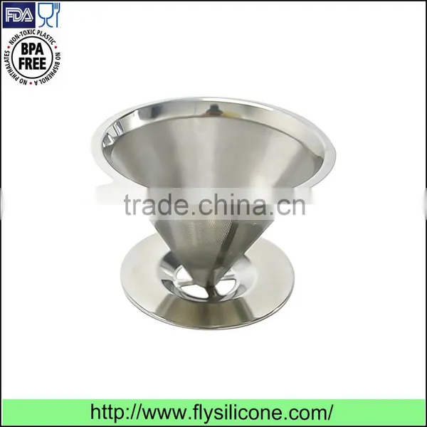 High Quality Wholesale Pour Over Stainless Steel Coffee Cone Dripper With Cup Stand photo-2