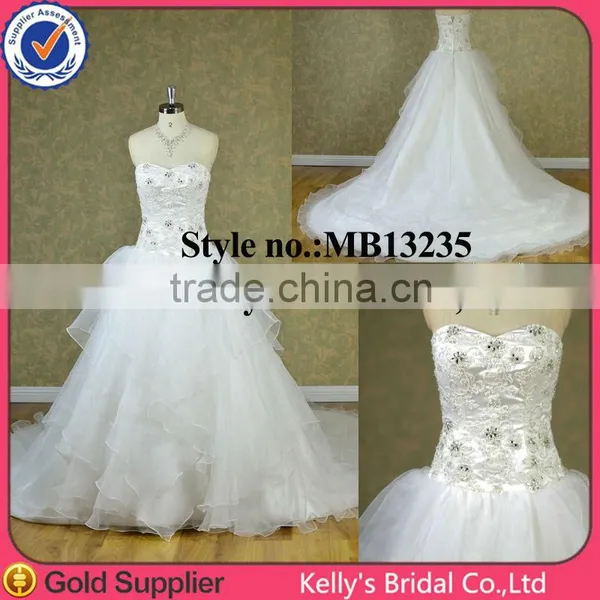 Dashing Style Srapless A-line Outdoor Wedding Dresses With Asymmetric Organza
