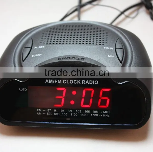 F-1749 Fashionable Mini AM/FM Retro Alarm Clock Radio With Speaker photo-3