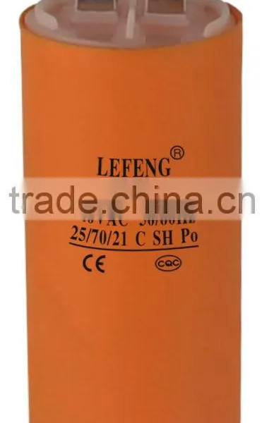 White Plastic & Aluminum Shell LEFENG Brand Cbb60 Cbb65 Cd60 Series Capacitor 5-120uf 250-500vac