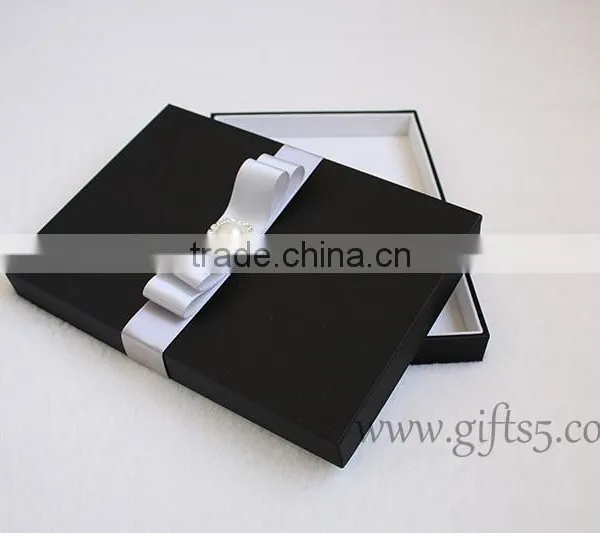 Custom Handmade Luxury Black Wedding Invitation Gift Boxes photo-4