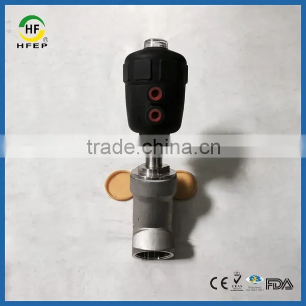 Thread Sanitary Single and Double Pneumatic Actuator Angle Seat Valve photo-2
