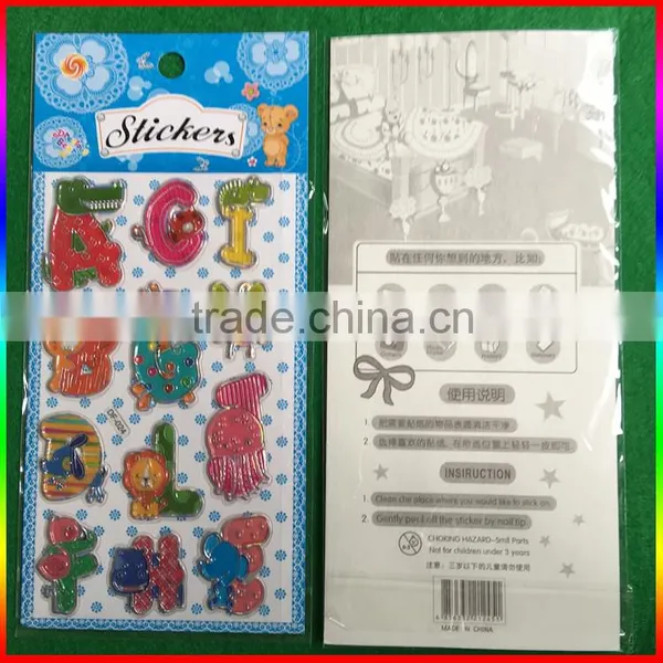 Embossed PVC Stickers Smile Asphalt/letter Stickers photo-3