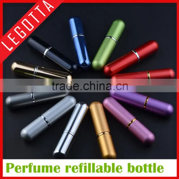 Portable Empty Aluminum Beautiful 5ml Refillable Metal Perfume Bottle in Stock photo-2
