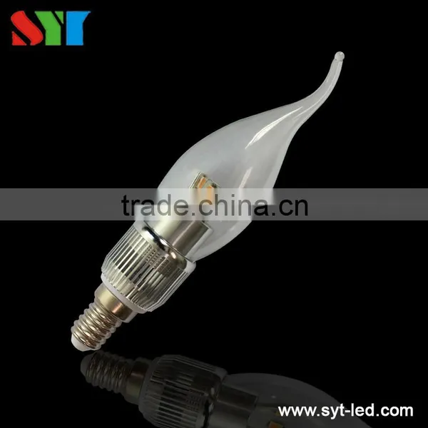 Dimmable Flame Tip Clear or Frost Glass Led Candle Light Bulbs 3W 4W 5W 6W