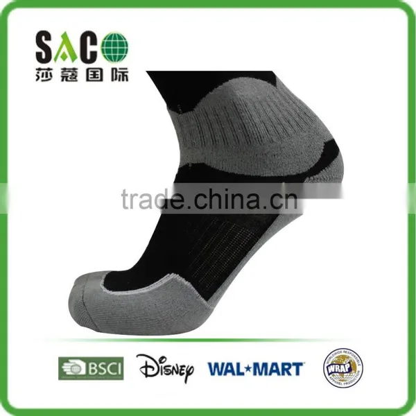 Grey Free Terry Black Knee-high Nylon Sports Socks photo-2