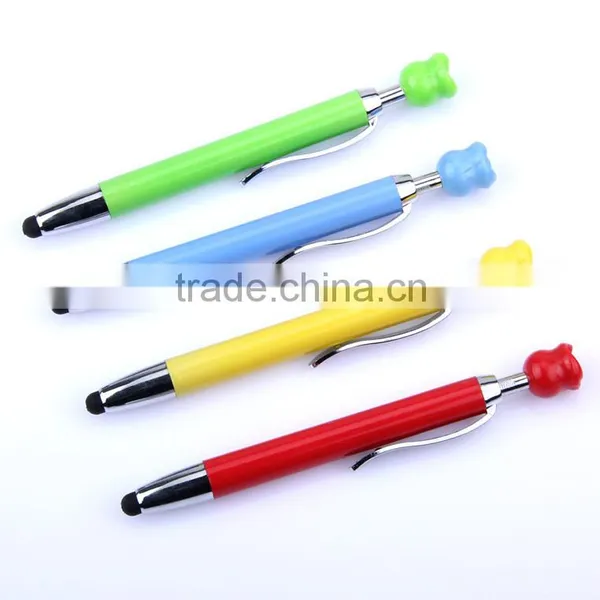 Short Promotional Stylus Ball Pen Screen Touch Pen With Rose Flower Shaped Click Top photo-3
