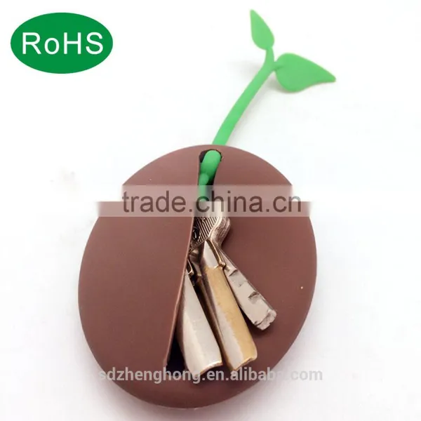 Coffee bean shape silicone key chain key holder birthday gift creative gift