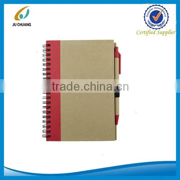 kraft hardcover novelty promotional note book with pen
