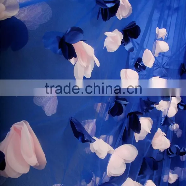 RSE661 One Shoulder Petals And Floras Flowing Skirt Royal Blue Long Teen Prom Dresses photo-3